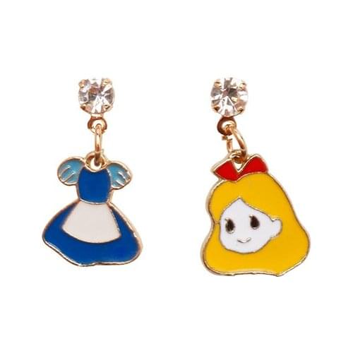 Earrings Cute Anime Rabbit Poker Figure Design Enamel Pendant Eardrops Trendy Earring for Women Girl Party Accessory