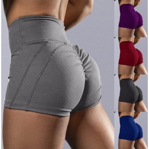 5 Colors Womens Shorts Summer Elastic Waist Sporting Shorts Casual Seamless Push Up Shorts For Female Fitness Short Pants