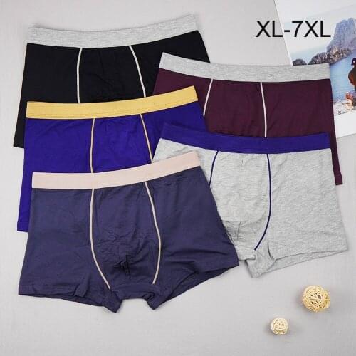 5Pcs/Lot XL-7XL Mens Boxershorts Fat Plus Size Breathable Pants Mens Seamless Underwear Boxer Para Hombre