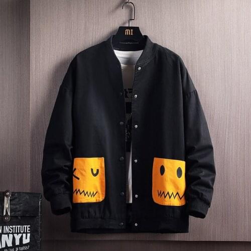 Japanese streetwear mens coat spring 2021 new Korean Trend baseball casual sports jacket men fashion plus size clothes