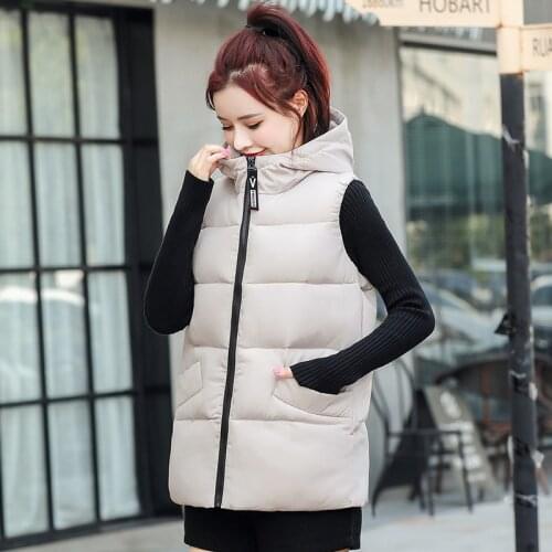 2020 Plus Size Waistcoat Vest Women Sleeveless Jacket Winter Vest Hooded Casual Loose Women Oversize Vest Big Breast Women Vest