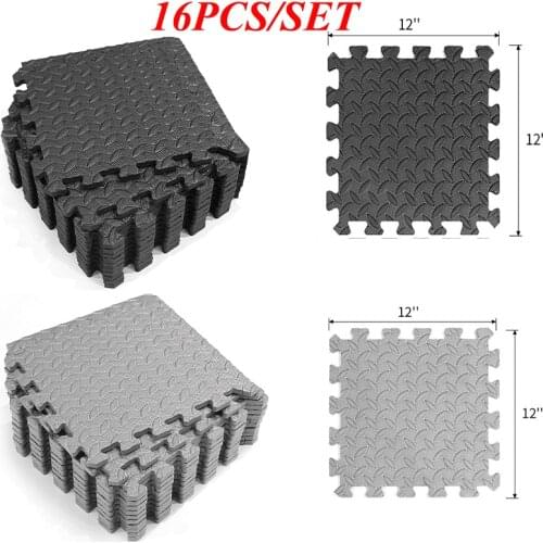 16/9PCS 30*30CM Top Gym Flooring Mats Puzzle Sport Mats Durable EVA Foam Interlocking Tile Fitness Room Workout Yoga Massage Pad