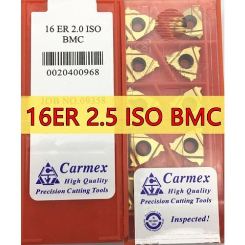 16ER 2.5 ISO BMC 10pcs/set Carmex CNC Internal thread Carbide insert Processing steel Free shipping