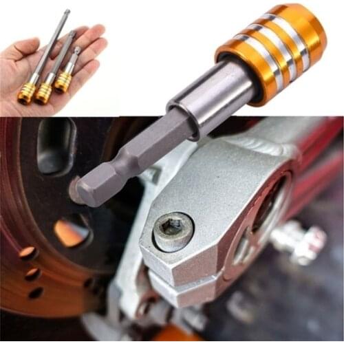 3pcs/set stainless steel 1/4 inch gold drill bit extension rod hex handle magnetic electric screwdriver extension drill bit