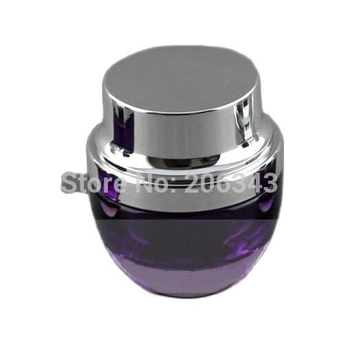 50G purple glass cream jar,cosmetic container,,cream jar,Cosmetic Jar with silver lid Cosmetic Packaging,glass bottle