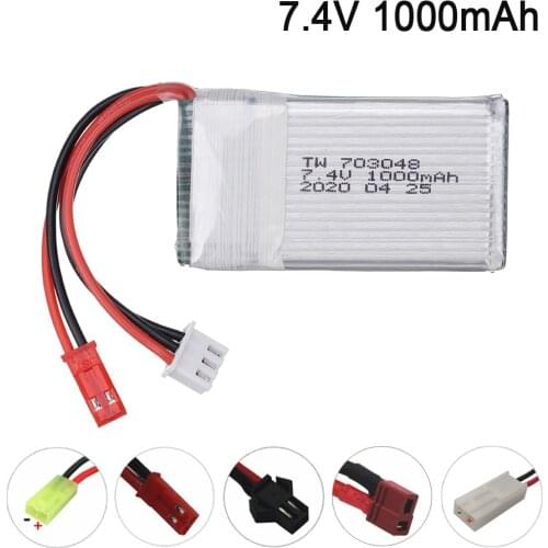 7.4v 1000mah 703048 Lipo Battery For MJXRC X600 U829A U829X X600 F46 X601H JXD391 FT007 Lipo Battery 7.4 V RC Toy Battery