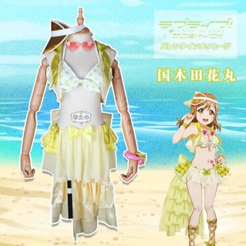 Anime Cosplay 2019 Lovelive Sunshine Aqours Kunikida Hanamaru Bikini SIC12 swimsuit swimwear Summer Cosplay costume A