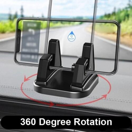 Car Phone Holder Dashoboard Smartphone Stand 360 Degree Rotation Gear Bottom Anti Slip Design Universal For Phone Support In Car