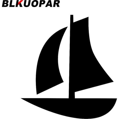 BLKUOPAR Sail Boat Icon Silhouette Car Sticker Die Cut Vinyl Creative Decals Simple Sunscreen Vehicle Skateboard Decor Car Goods