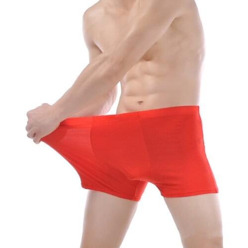 Soft breathable boxers bamboo fiber men underwear U convex corner men boxer Big Size XL to 5XL