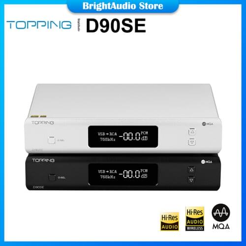 Topping D90 MQA AK4499 AK4118 Bluetooth 5.0 Full Balanced DAC Decoder XMOS XU216 DSD512 PCM 32bit/768kHz Remote Control