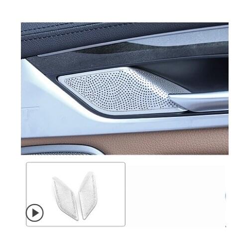 For BMW 5 Series 6GT G32 G30 17-19 Steel Rear Door Handles Stereo Speaker Cover Trim