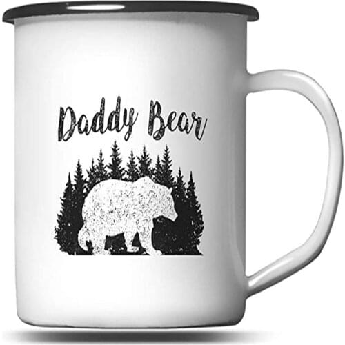 Enamel Mug Daddy Mug Father Mug Dad Mug Papa Mug Hand Lettered Mug Calligraphy Mug Personalized mug Custom Mug