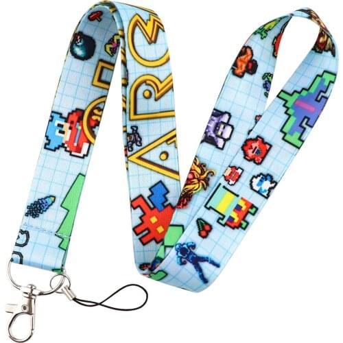 ER805 High Quality Cartoon Game Beans Key Chain Lanyard Gifts For Child Students Friends Phone USB Badge Holder Necklace