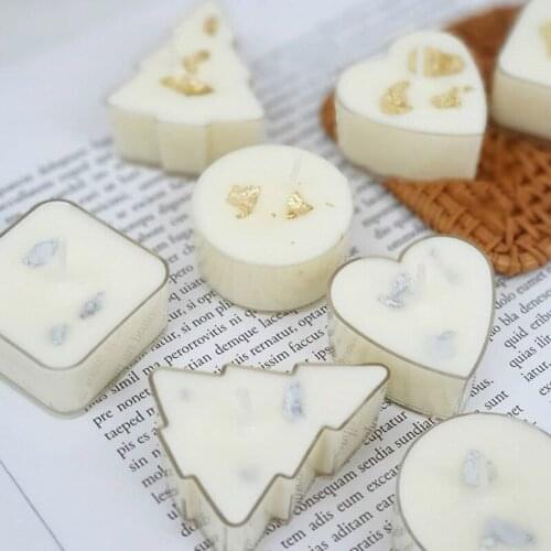 10pcs Square Rould Heart Candle Mould Acrylic Plastic Mould Aromatherapy Craft Candle DIY Material Fondant Cake Plaster Mold