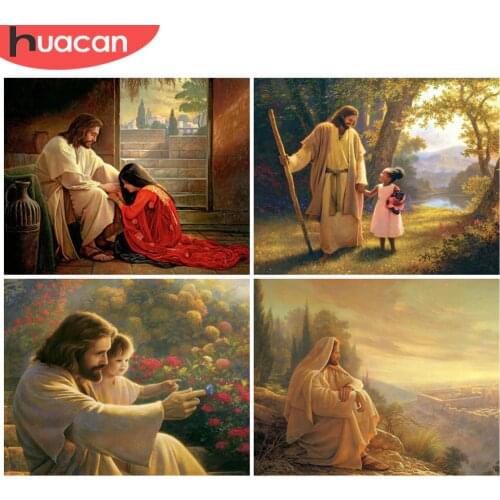 HUACAN Picture By Number Religion Jesus Handpainted Unique Gift Painting By Numbers Figure Childrens Room Decor Wall Art