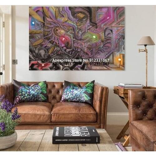 Canvas Painting Graffiti Art Colorful Machine Parts Structure Poster Decorative Painting Canvas Wall Art Living Room Posters