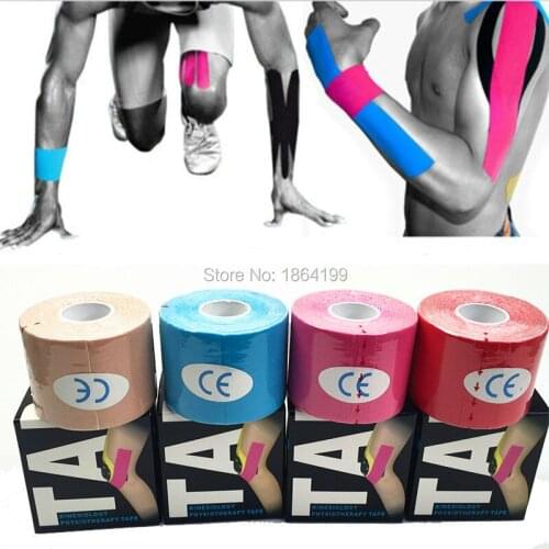 Americas Pick Kintape Waterproof 5cmx5m Kinesiology tape Exercise Therapy Pain Cure tape Athlete Sports Protection 4roll/lot