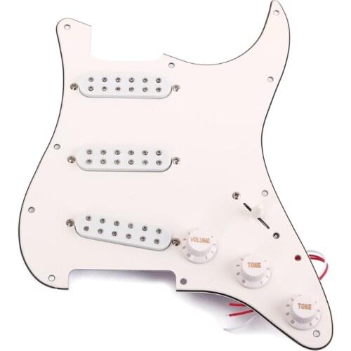 1 Set 3 Ply SSS Loaded Prewired Humbucker Pickguard Pickups Set Control Knobs for Electric Guitar Replacement Parts