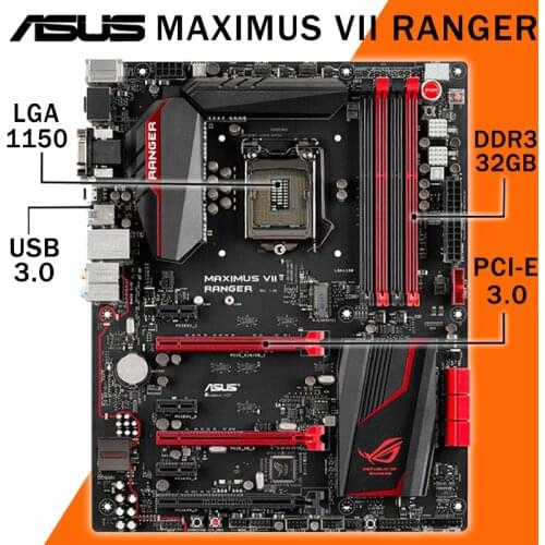 LGA 1150 Asus ASUS MAXIMUS VII RANGER Motherboard Core i7/i5/i3 DDR3 3000(OC)MHz PCI-E 3.0 M.2 SSD HIFI Z97 Gaming Placa-mãe