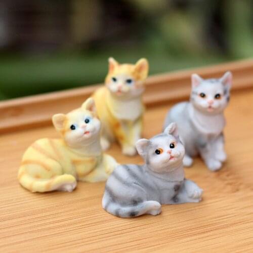 Cute Cat Animal Miniature Fairy Garden Home Houses Decoration Mini Craft Micro Landscaping Decor DIY Accessories