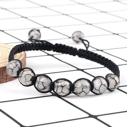 Mens Beads Bracelets&Bangles Lava Rock Onyx Tiger Eye Beads Bracelet Natural Stone Tibetan Women 's Braided Charm Jewelry Gifts