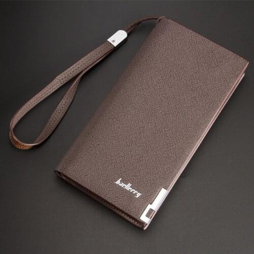 New Men Long Wallets Zipper Cross Coarse Texture Quality Middle Hard Pu Leather Casual High Capacity ID Card Holder Purse Wallet