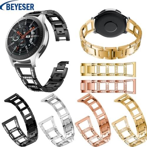 New 22MM Luxury Rhinestone Smart Wristband For Samsung Gear S3 band For Samsung Galaxy Watch 46mm Adjustable Watchband Bracelet