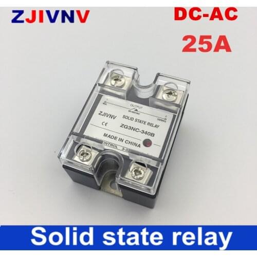 Single phase DC to AC 25a Solid state relay control voltage3-32v, load voltage 90~480vac high quality ssr basic type ZG3NC-325B