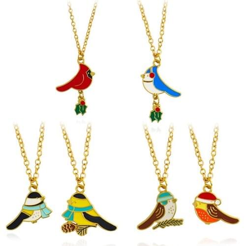 6 Style Bird Pendant Necklace Animal cartoon bird Necklaces Fashion Gold Color Clavicle Chain Swallow Birds Necklaces