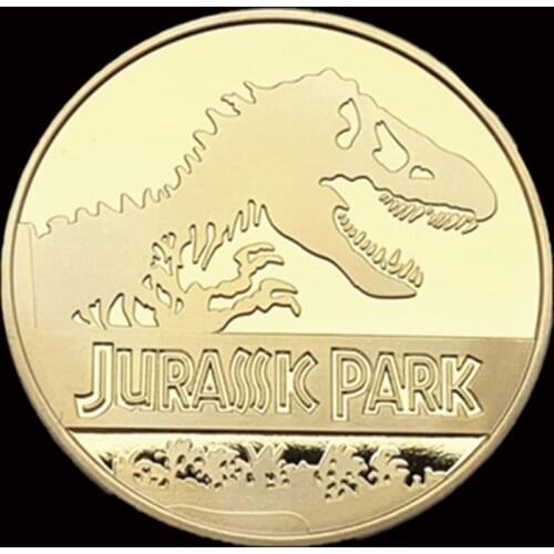 Gold Plated Jurassic Park Dinosaur Commemorative Coin Gold Plated Collection Birthday Christmas Business Gifts