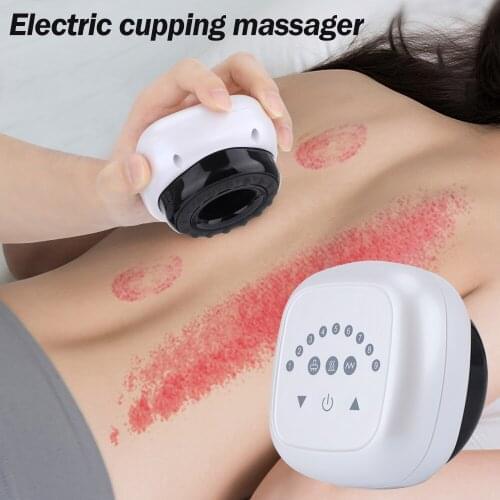 Electric Heating Cupping Massager Gua Sha Cupping Therapy Vibration Massage Vacuum Suction Cup Relieve Physical Fatigue Portable