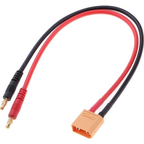 RC Lipo Battery Charger Plug, Charging Cable Lead ,XT90 Connector to 4.0mm Banana Plug 12AWG 35.5cm