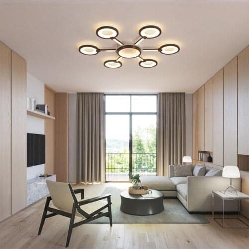 Modern Led ceiling lamps Creative Simple Brown Bedroom Living Room Ceiling lamp Indoor Lighting RC Dimmable Pendant light