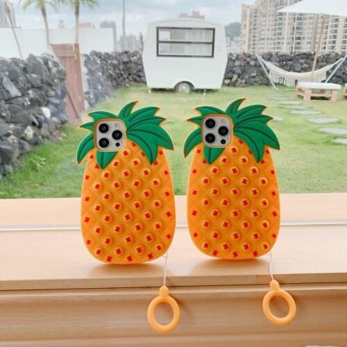 Stress Pop Toys pineapple Push Bubble Silicone Phone Case For Iphone 11pro max 12 6 6s 7 8Plus X XR XS se 2020 Cover Finger ring
