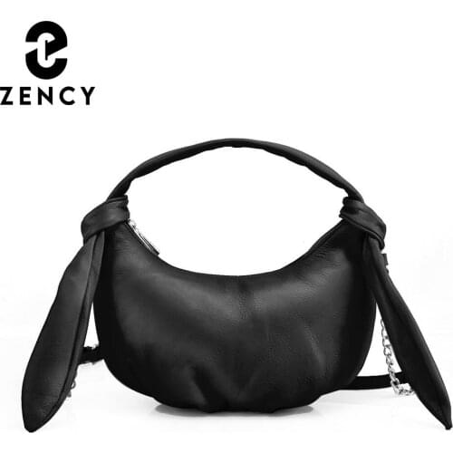 Zency Genuine Leather New Summer Hobos Shoulder Bags For Womens Fashion Designer Simple Crossbody Bag Fmale Tote Designer Bag