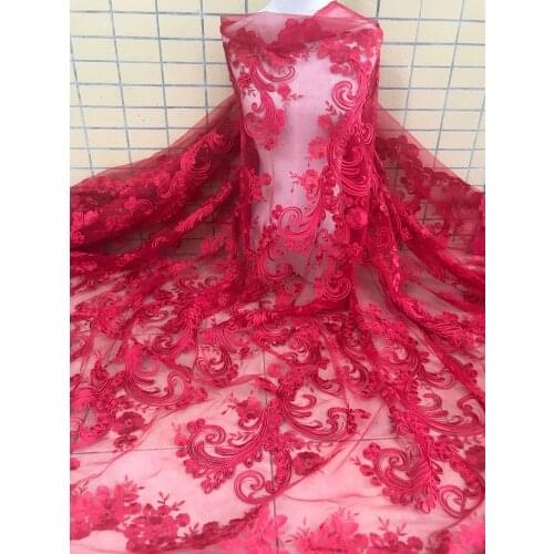 Super quality embroidered tulle lace fabric SYJ-59189 Nigerian french tulle lace fabric