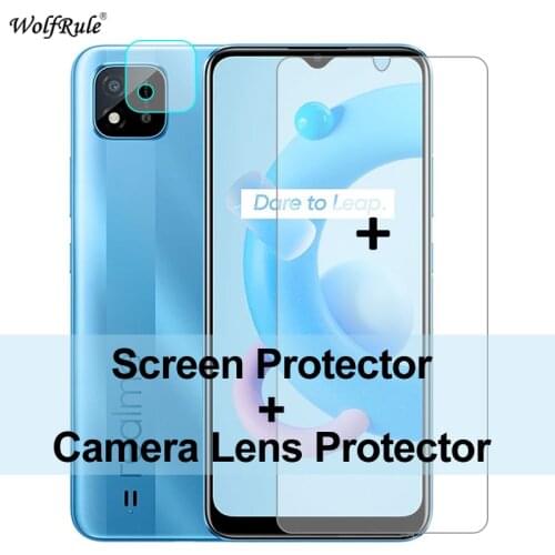 2Pcs Screen Protector For Realme C20 Glass HD Protective Tempered Glass Protective Phone Camera Lens Film For OPPO Realme C20