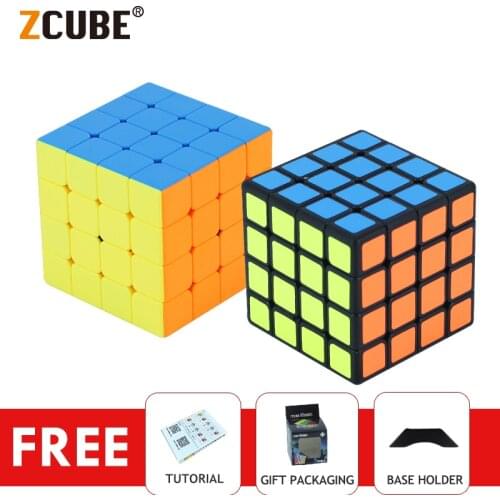 ZCube 4x4 Magic Speed Cube Puzzle Sticlerless Mini model 4x4 Professional Super Cube Game Toys For Children