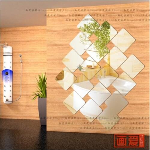 Mirror acrylic three-dimensional wall stickers bathroom decoration mirror marriage sticker
