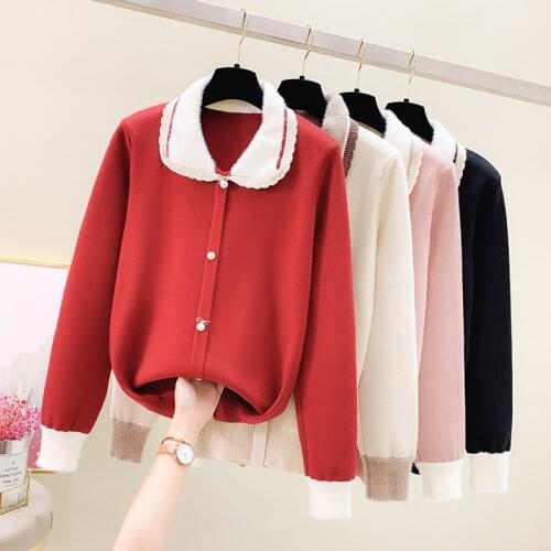 Black Pink Red Female Autumn Clothes Korean Knitted Sweaters For WomenS Pullovers 2020 Winter Sweater Clothes Long Sleeve A6561