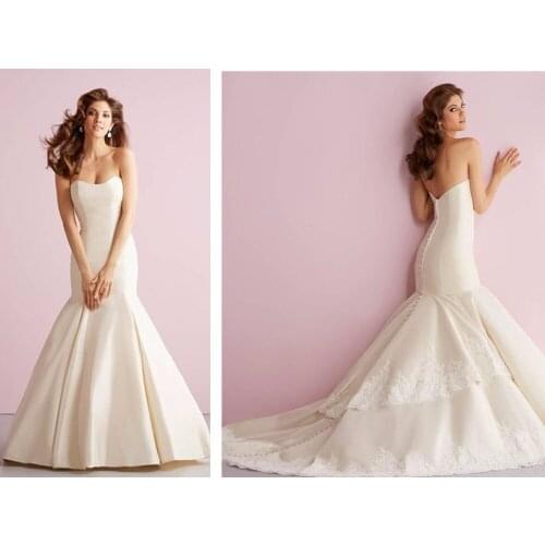 Appliques button sweetheart mermaid 2018 hot sale sweetangel vestido de noiva casamento Bridal Gown mother of the bride dresses