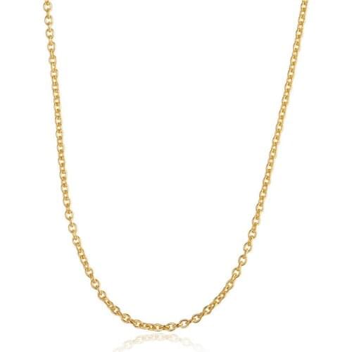 Golden Shine Chain Necklace 100% 925 Sterling Silver Jewelry Necklaces for Women Based Collier Female Choker Necklace Jewelry