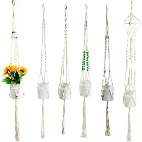 Handmake Macrame Hanging Basket Plant Flower Pot Planter Hanger Creative Indoor Wall Decor Home Garden Balcony Supplies