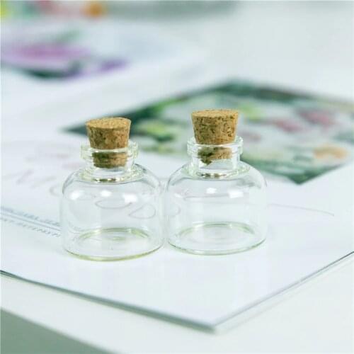 10ml 30*30*10mm Mini Glass Bottles Cork Empty Cute Transparent Clear Bottles Glass Jars Vials 80pcs/lot Wholesale Free Shipping