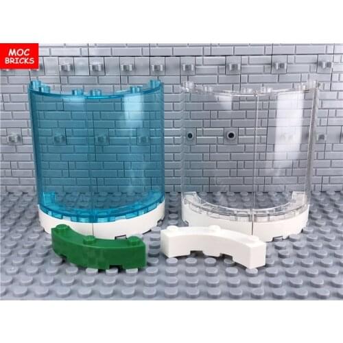 100pcs/lot MOC Bricks Round Corner 4 x 4 Macaroni Wide with 3 Studs fit with 48092 Building Blocks DIY Dolls Toys for kids gifts