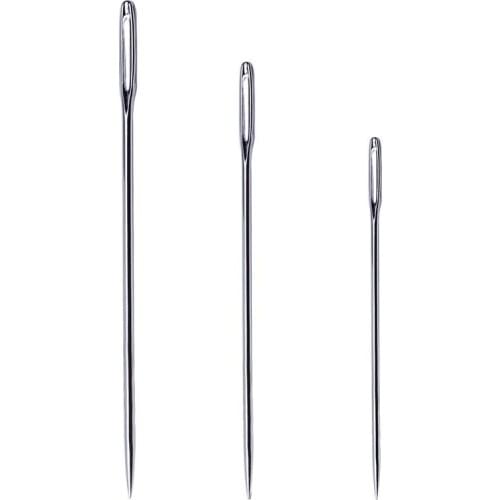 100PCS Sewing Needle Stainless Steel Cross Stitch Embroidery Sewing Clothes Needles Hand Household Tools 52mm 60mm 65mm