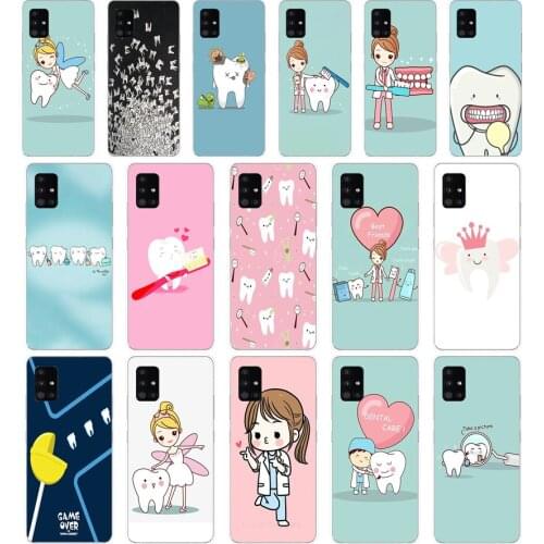 66SD Dentist Dental Crowned Teeth Soft Silicone Tpu Cover phone Case for Samsung Galaxy A01 A10 A31 A40 A41 A51 A71 A70 2019