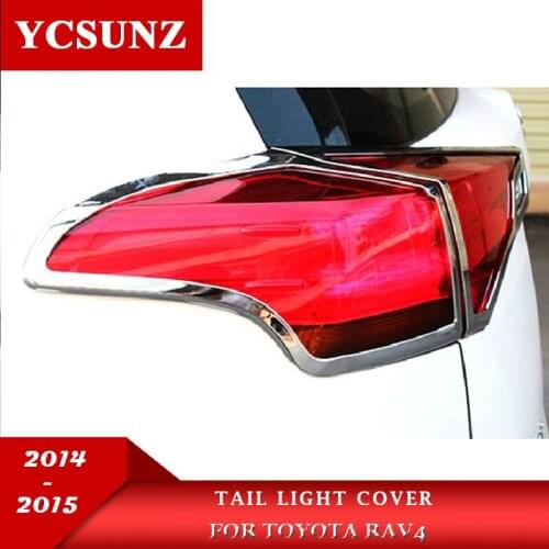 ABS Chrome Rear Lamps Cover For Toyota Rav4 2014 2015 car-styling Rav4 Decorative Parts Ycsunz