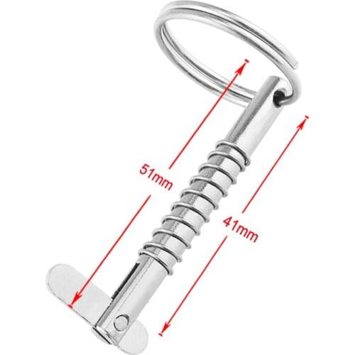 Spring Ring Deck Accessories, Quick Release Pin 316 Stainless Steel for Kayak Marine Boat Bimini Top Hinge, 5X51mm